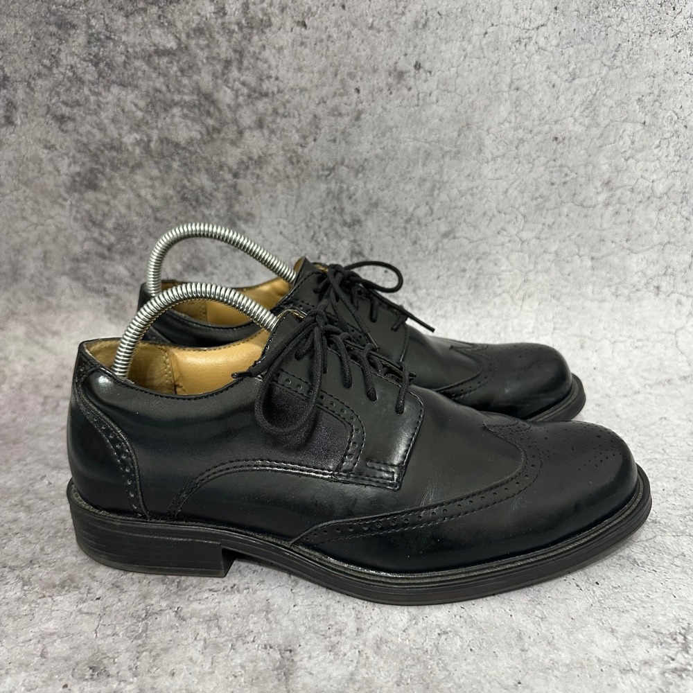 Croft & Barrow Bowman Dress Shoes Mens 9 Black Wingtip Leather Oxford Brogue